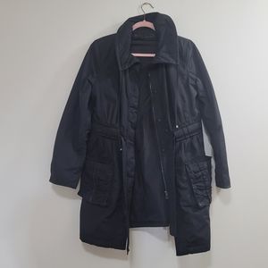 Elie Tahari black belted coat M